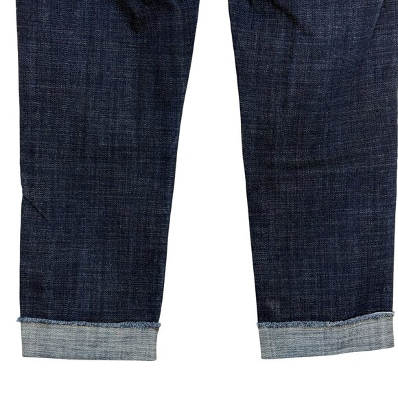 Kut From The Kloth Amy Crop Straight Leg Sz 6 Dark Wash Cuffed (Actual 31x24) - Picture 8 of 12